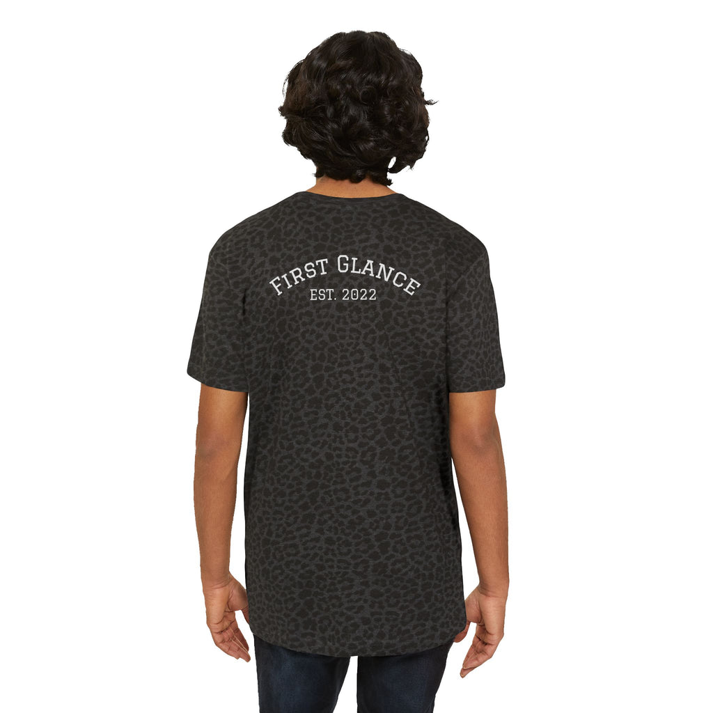 Trendy Men's Jersey Tee - 'First Glance' Leopard Print Shirt