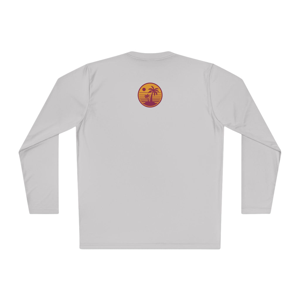Chill Vibes Unisex Long Sleeve Tee - 'First Glance' Design with Sunset Palm Graphic