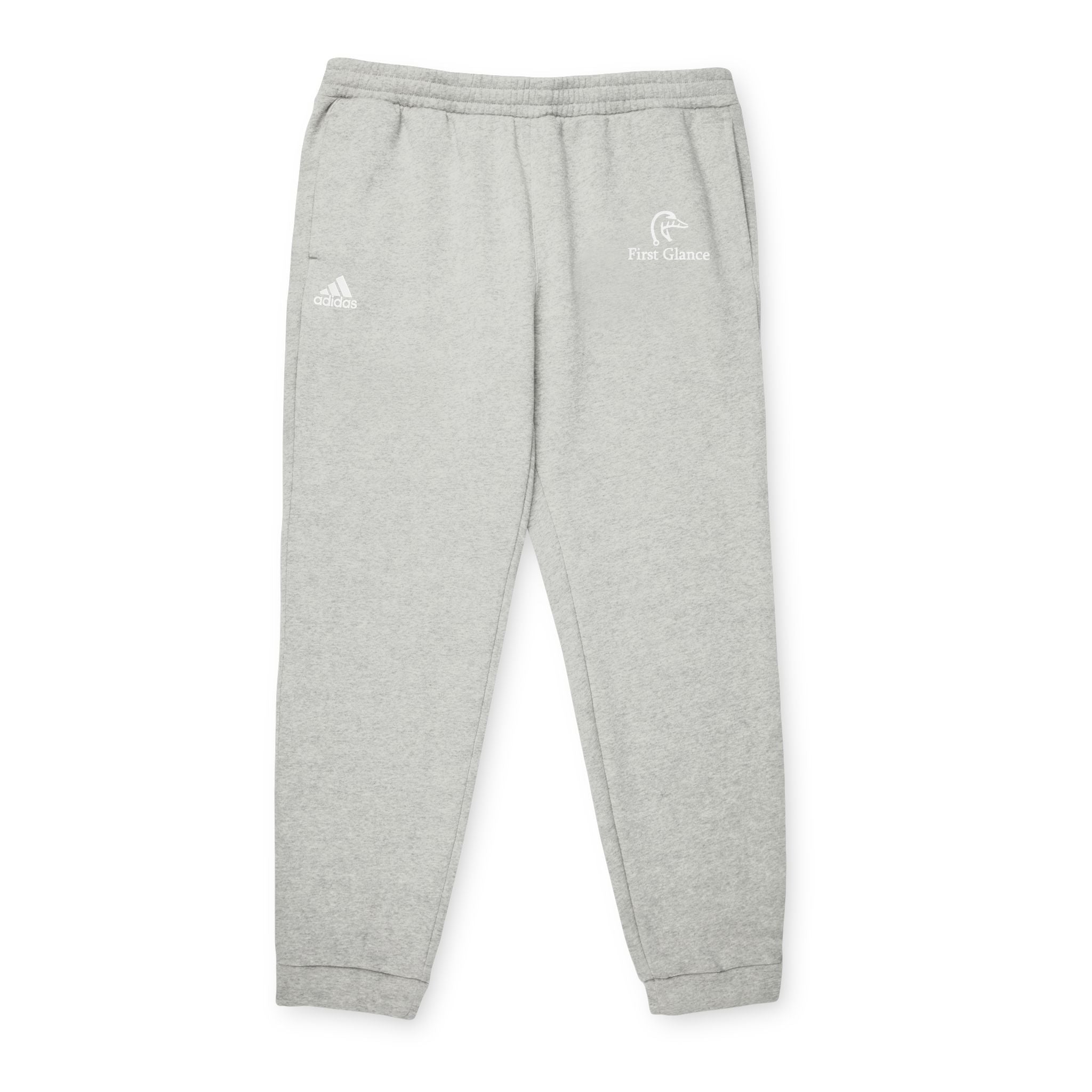 Adidas Fleece Joggers — Charcoal Casual Sweatpants with Small Logo