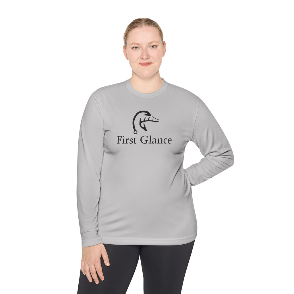 Chill Vibes Unisex Long Sleeve Tee - 'First Glance' Design with Sunset Palm Graphic