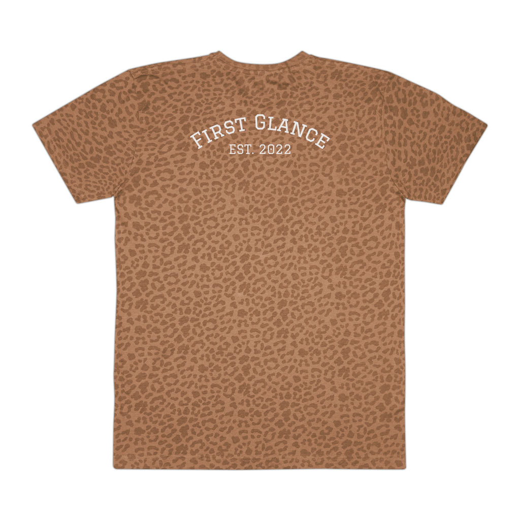 Trendy Men's Jersey Tee - 'First Glance' Leopard Print Shirt