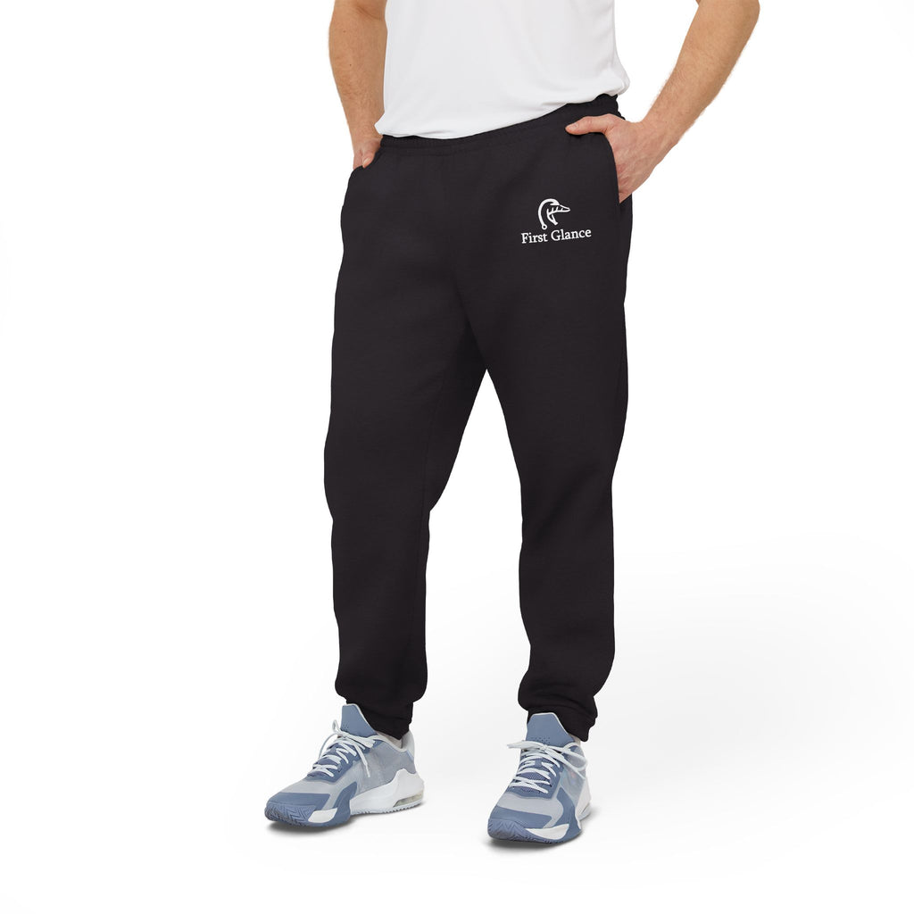 Adidas Fleece Joggers — Charcoal Casual Sweatpants with Small Logo