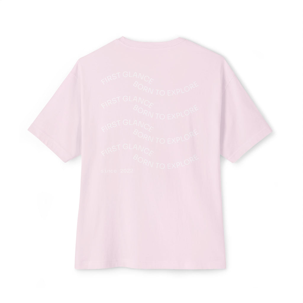 The Wave Graphic Tee — Pastel Pink Oversized Boxy Shirt