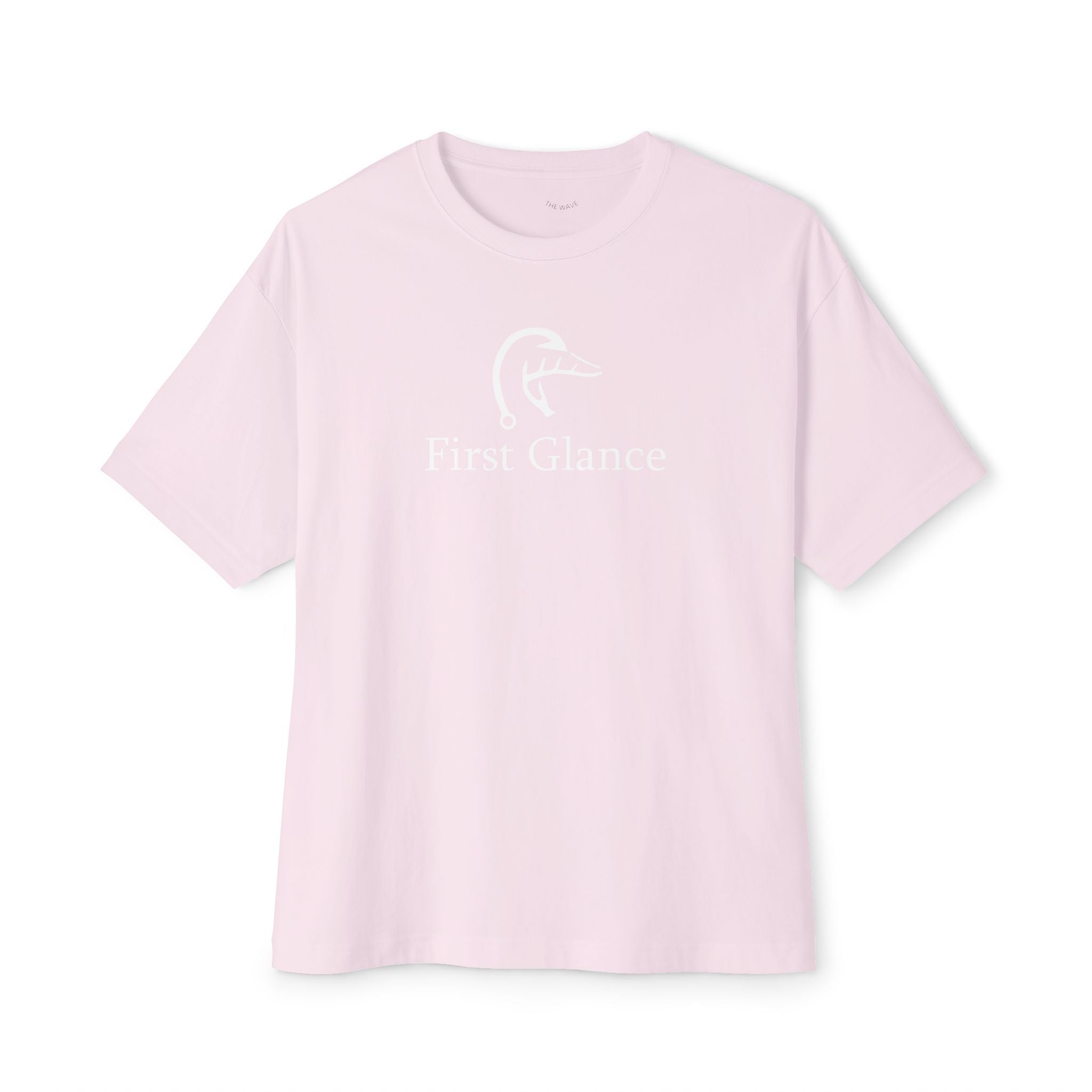 The Wave Graphic Tee — Pastel Pink Oversized Boxy Shirt