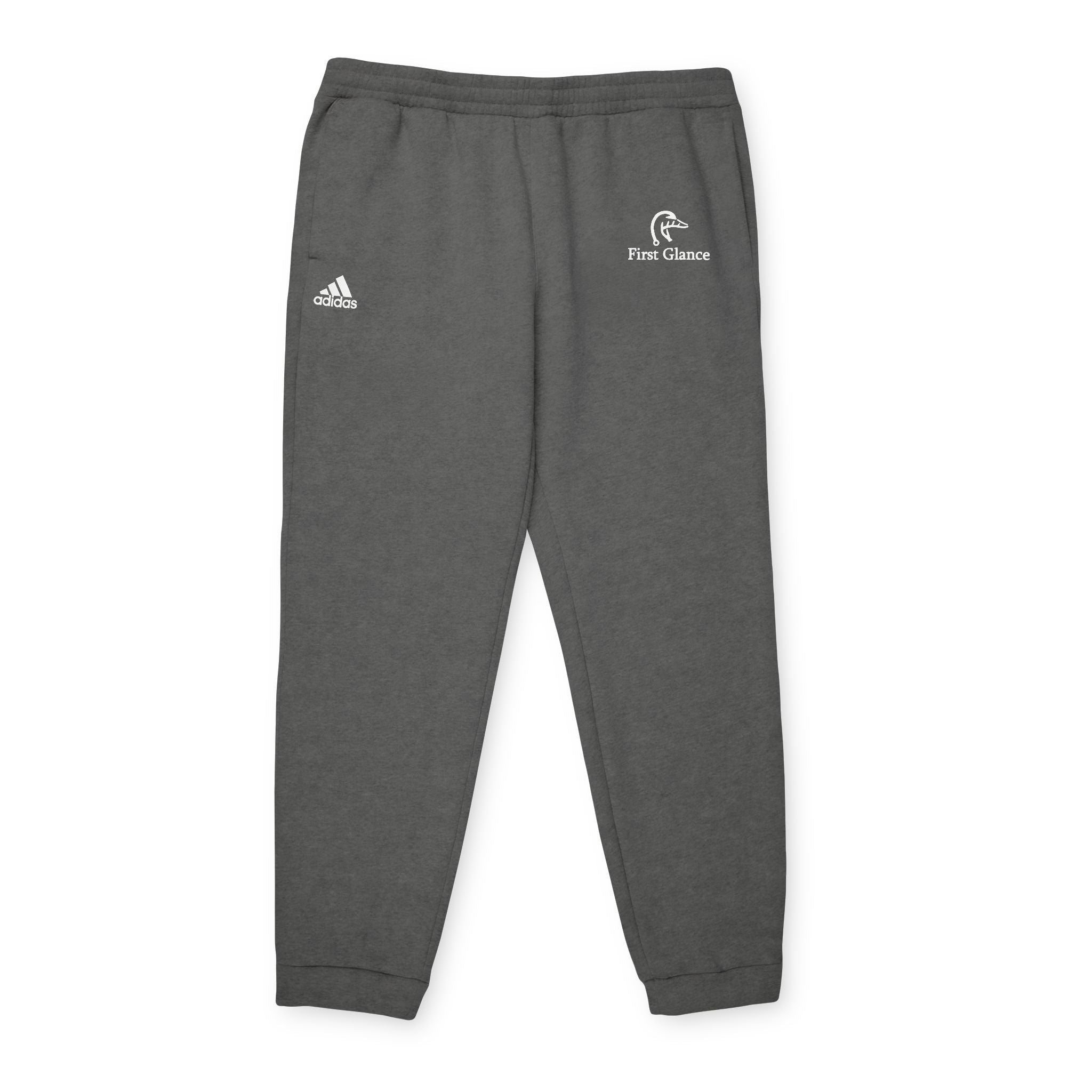 Adidas Fleece Joggers — Charcoal Casual Sweatpants with Small Logo