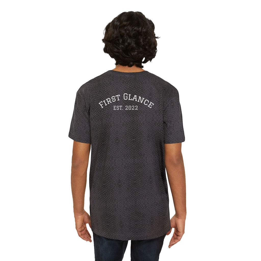 Trendy Men's Jersey Tee - 'First Glance' Leopard Print Shirt