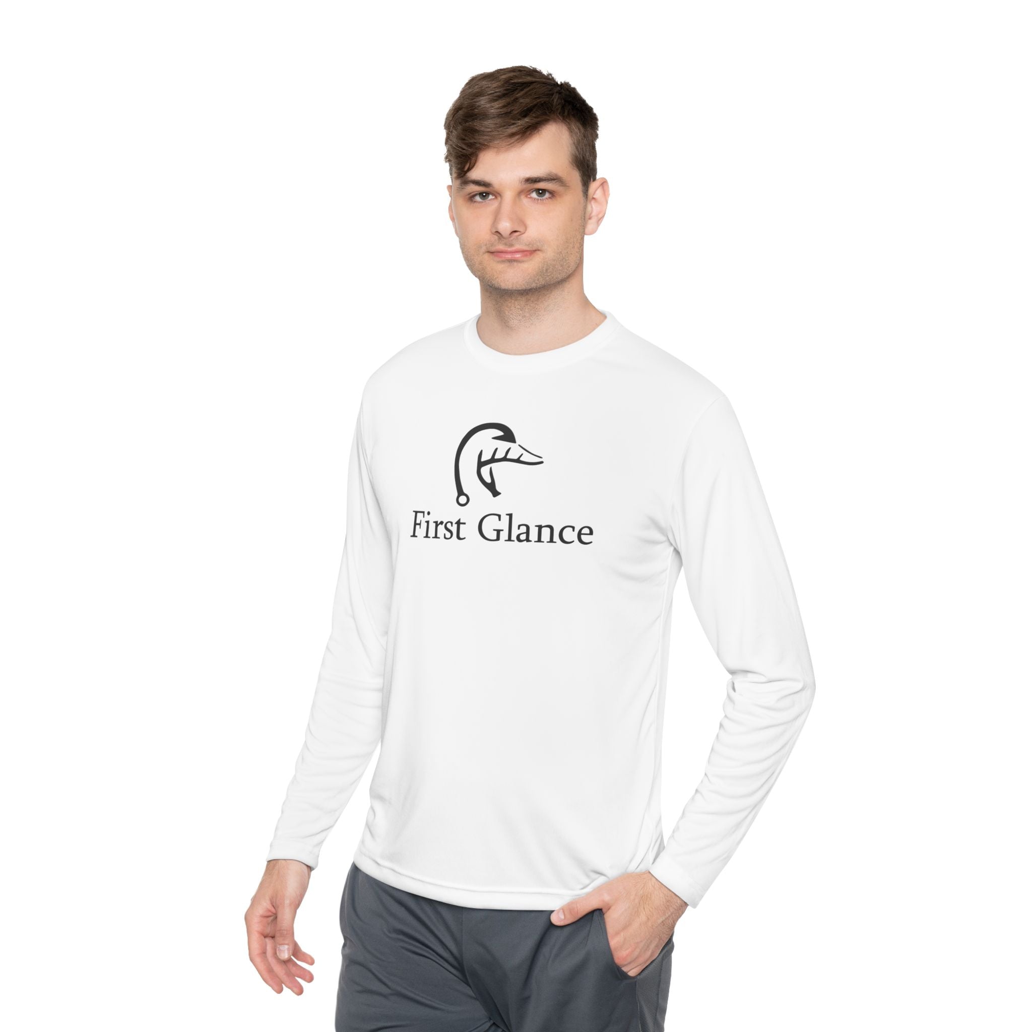 Chill Vibes Unisex Long Sleeve Tee - 'First Glance' Design with Sunset Palm Graphic