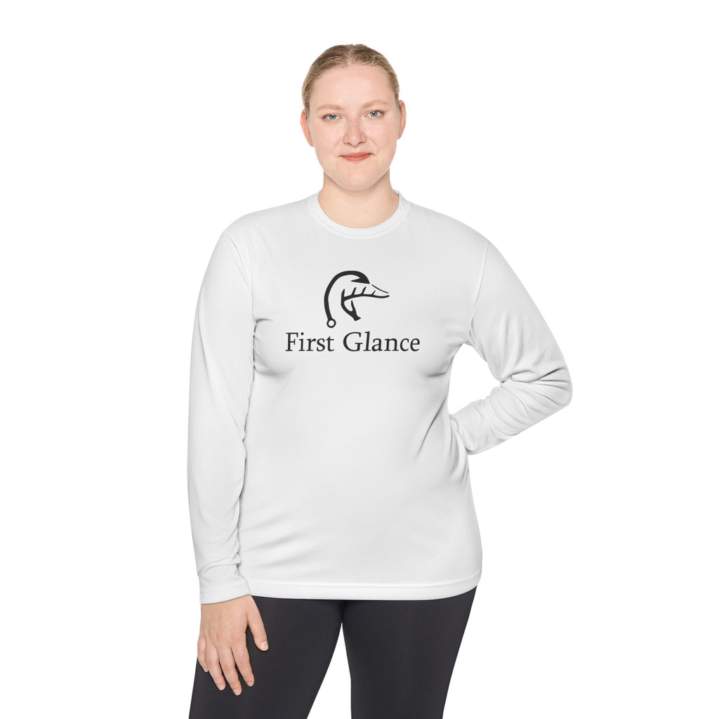 Chill Vibes Unisex Long Sleeve Tee - 'First Glance' Design with Sunset Palm Graphic
